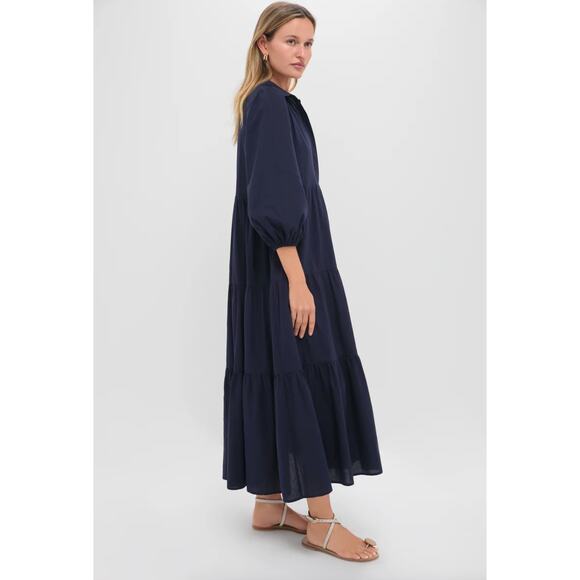 Pomander Place Dresses & Skirts - Pomander Place Mabel Maxi Dress Side XL Navy Blue Casual